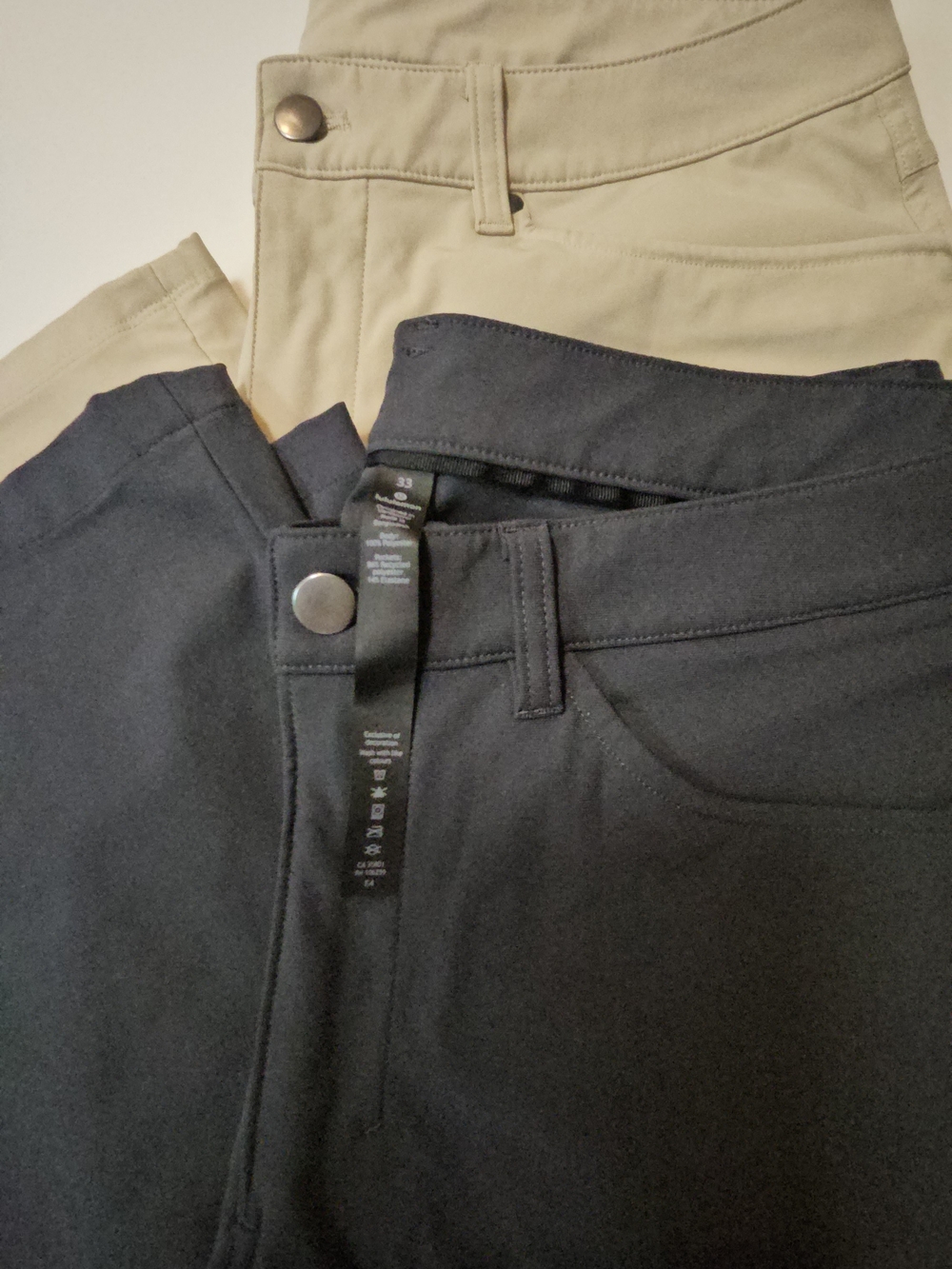 Lululemon ABC Pant 5-Pocket Bundle 33x32 Dark Grey Obsidian & Trench Beige Set 2 - Picture 5 of 17